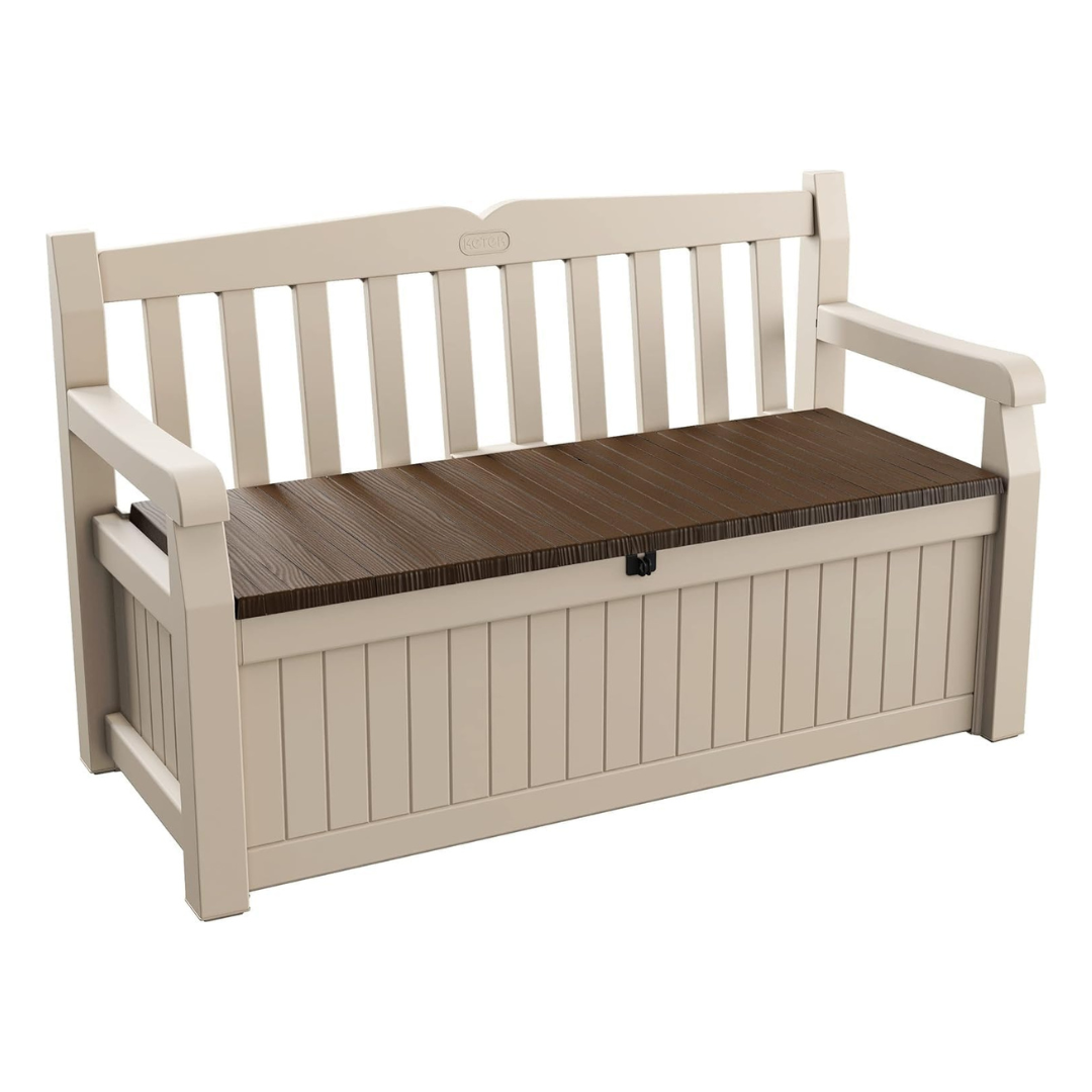 Keter Eden 265L Outdoor Storage Bench – Weather-Resistant Garden Seating with Secure Hidden Storage